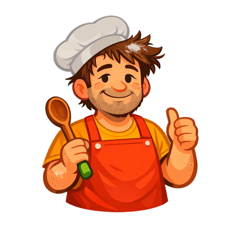 Larry, the Lazy Dad Gourmet chef mascot, giving a thumbs up
